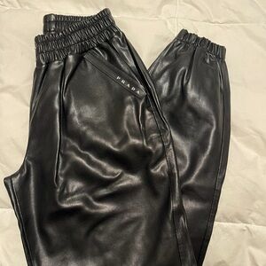 Prada Shiny Black Leather Pants